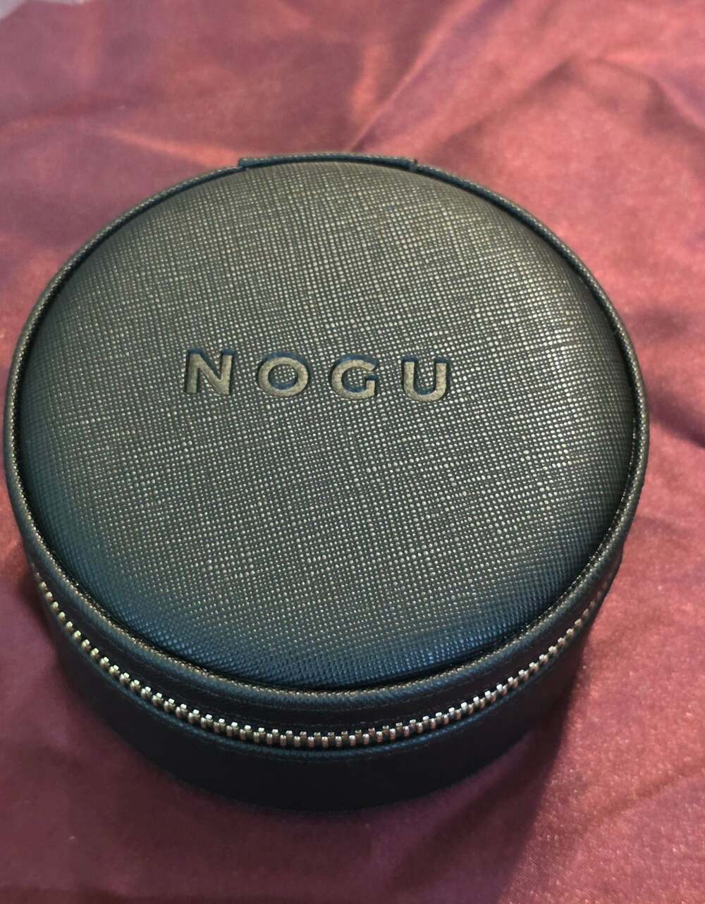 Brand New NOGU Black Round Jewelry Travel Case
